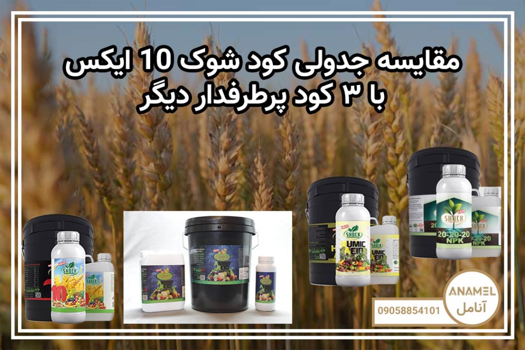 مقایسه جدولی کود شوک 10X با ۳ کود پرطرفدار دیگر